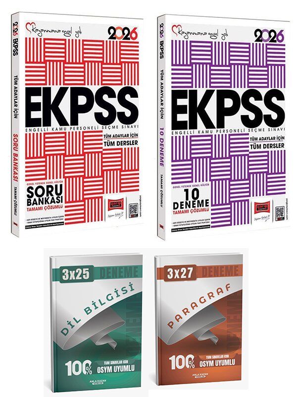Anla Kazan + Yargı 2026 EKPSS Soru Bankası + 10 Deneme 2 li Set Yargı Yayınları