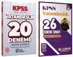 Yediiklim + Deli Defteri 2026 KPSS Vatandaşlık Atölye 26+20 Deneme 2 li Set - Yasin Yıldız Yediiklim + Deli Defteri Yayınları