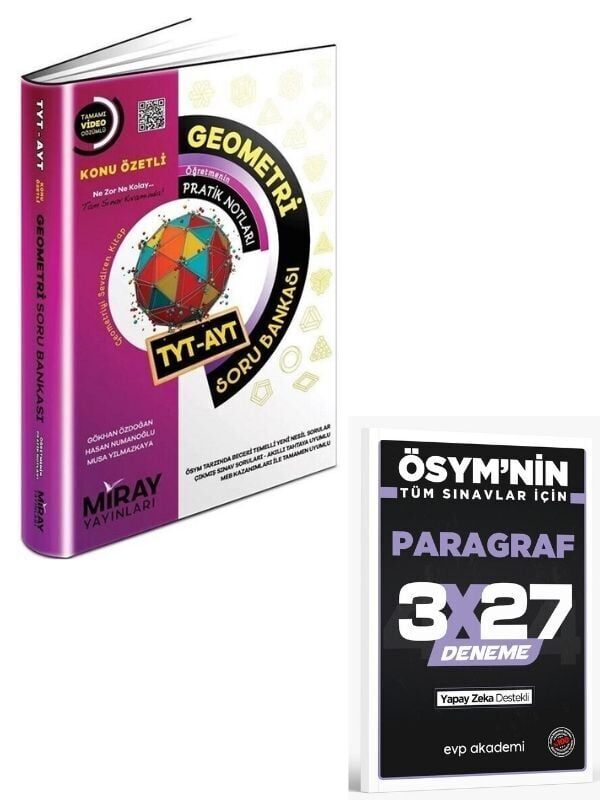 Miray 2027 TYT AYT Geometri Konu Özetli Soru Bankası+ EVP Akademi Paragraf