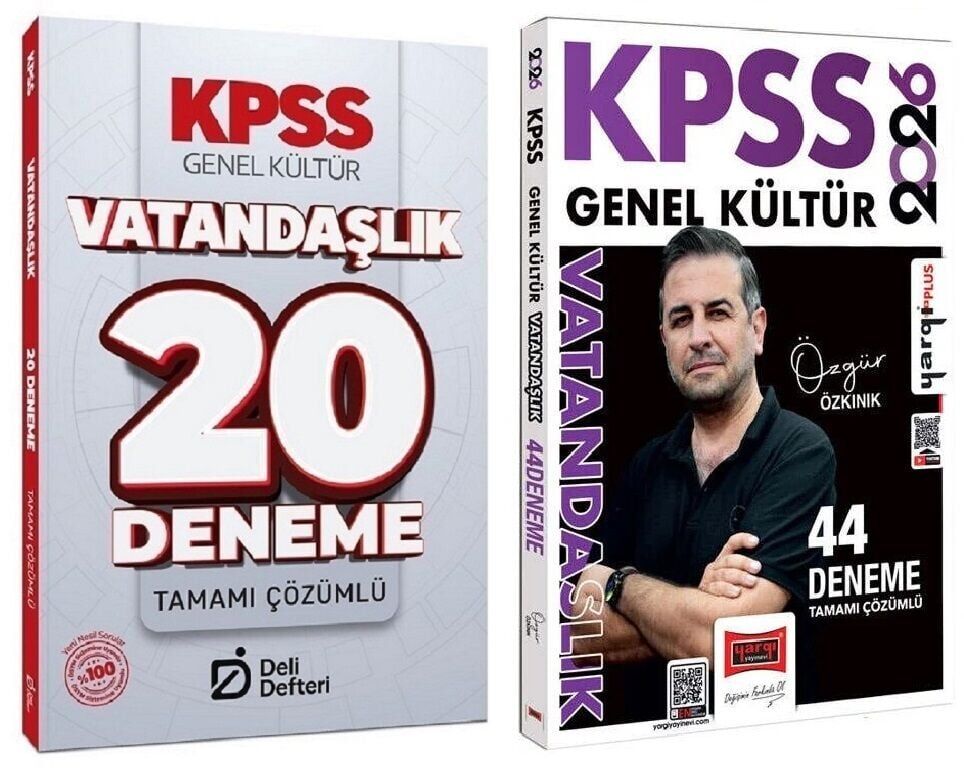 Yargı + Deli Defteri 2026 KPSS Vatandaşlık 44+20 Deneme 2 li Set - Özgür Özkınık Yargı + Deli Defteri Yayınları