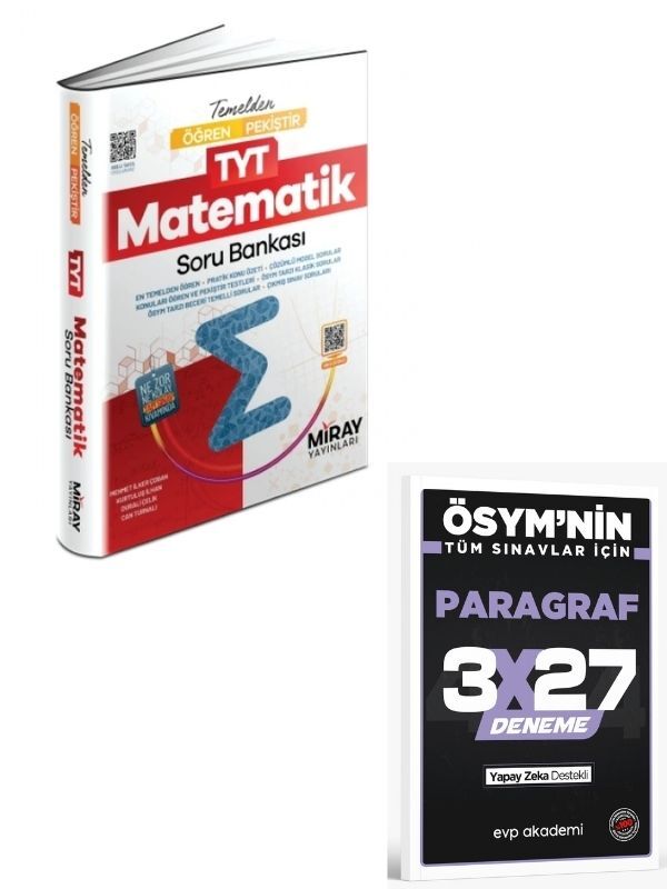 MİRAY 2027 ÖĞREN PEKİŞTİR TYT MATEMATİK KONU ÖZETLİ SORU BANKASI+ EVP Akademi Paragraf