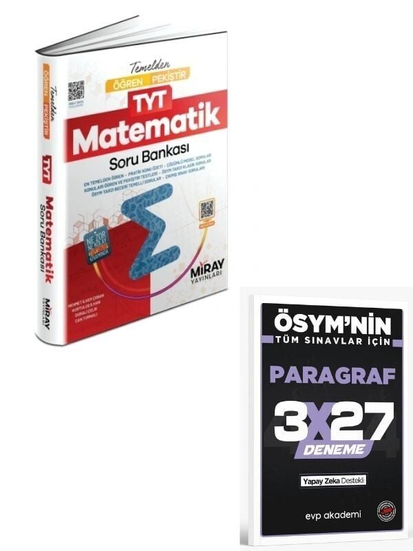 MİRAY 2027 ÖĞREN PEKİŞTİR TYT MATEMATİK KONU ÖZETLİ SORU BANKASI+ EVP Akademi Paragraf