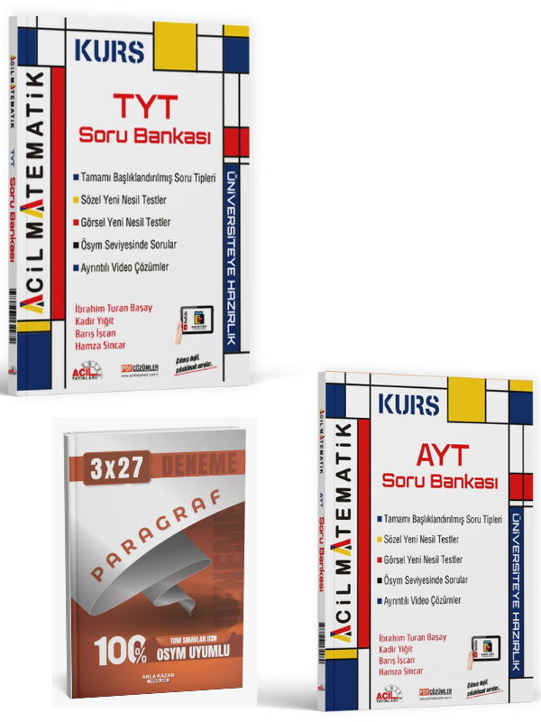 Acil 2027 TYT + AYT  Matematik KURS Soru Bankası+ Anla Kazan Paragraf