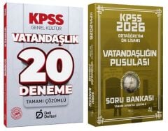 CBA + Deli Defteri 2026 KPSS Lise Ortaöğretim Ön Lisans Vatandaşlık Vatandaşlığın Pusulası Soru Bankası + 20 Deneme 2 li Set - Ali Koç CBA + Deli Defteri Yayınları