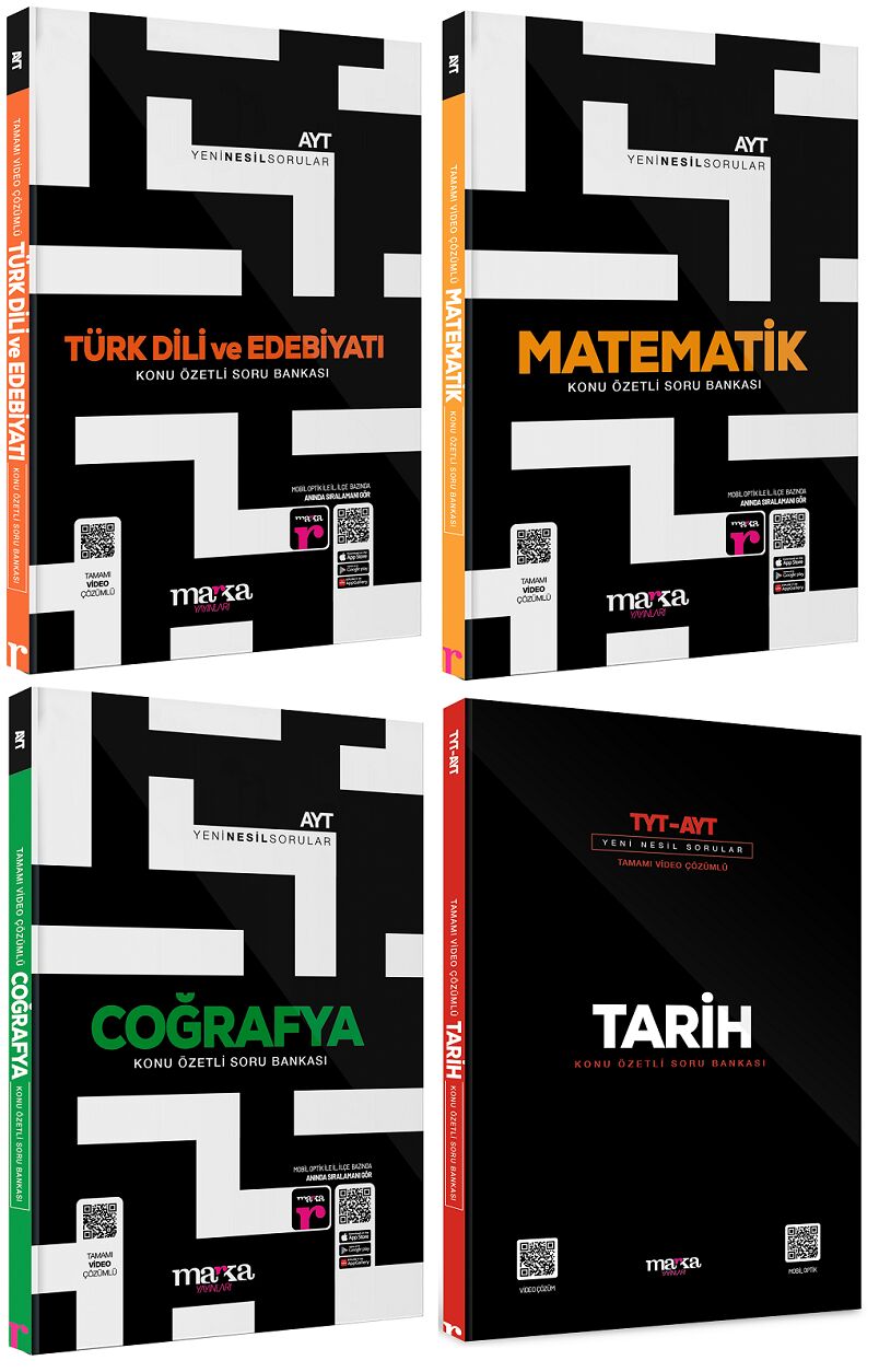 Marka YKS AYT Eşit Ağırlık Konu Özetli Soru Bankası 4 lü Set Marka Yayınları