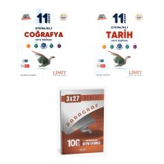 2027 Limit 11. Sınıf Etkinlikli Coğrafya + Tarih Soru + anla kazan paragraf deneme 3'lü Set