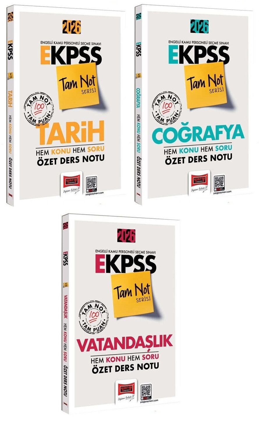 Yargı 2026 EKPSS Tarih + Coğrafya + Vatandaşlık Hem Konu Hem Soru Özet Ders Notu Tam Not Serisi 3 lü Set Yargı Yayınları
