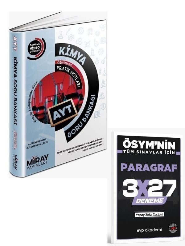 Miray 2027 AYT Kimya Tamamı Video Çözümlü Soru Bankası+ EVP Akademi Paragraf