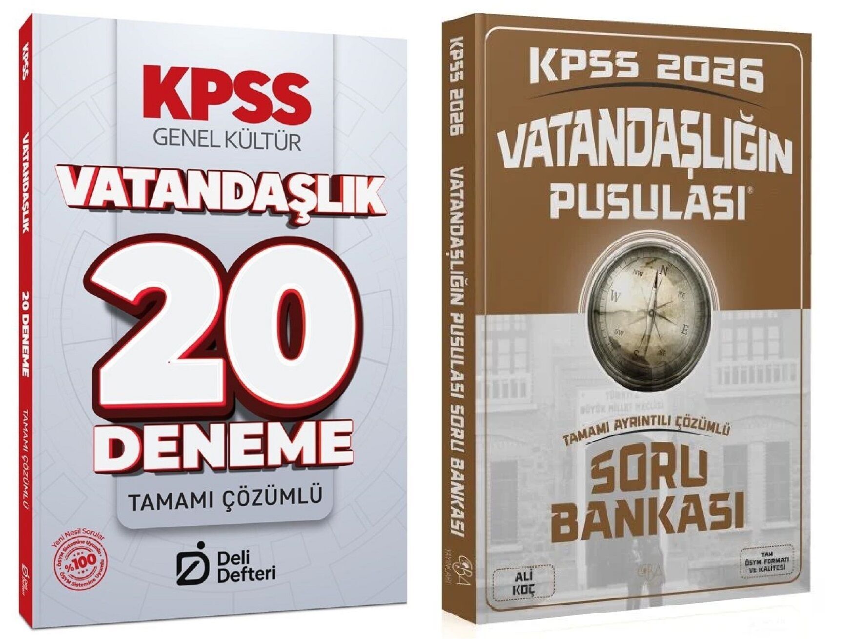 CBA + Deli Defteri 2026 KPSS Vatandaşlık Vatandaşlığın Pusulası Soru Bankası + 20 Deneme 2 li Set - Ali Koç CBA + Deli Defteri Yayınları