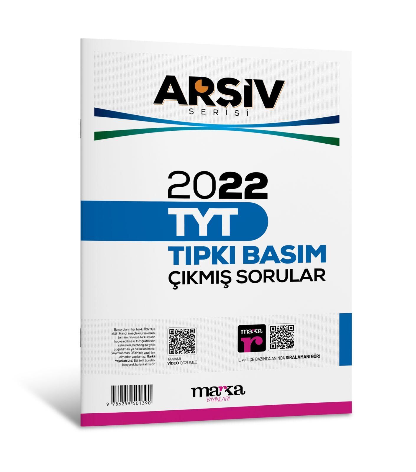 Marka YKS TYT 2022 Çıkmış Sorular Tıpkı Basım Arşiv Serisi Çözümlü Marka Yayınları