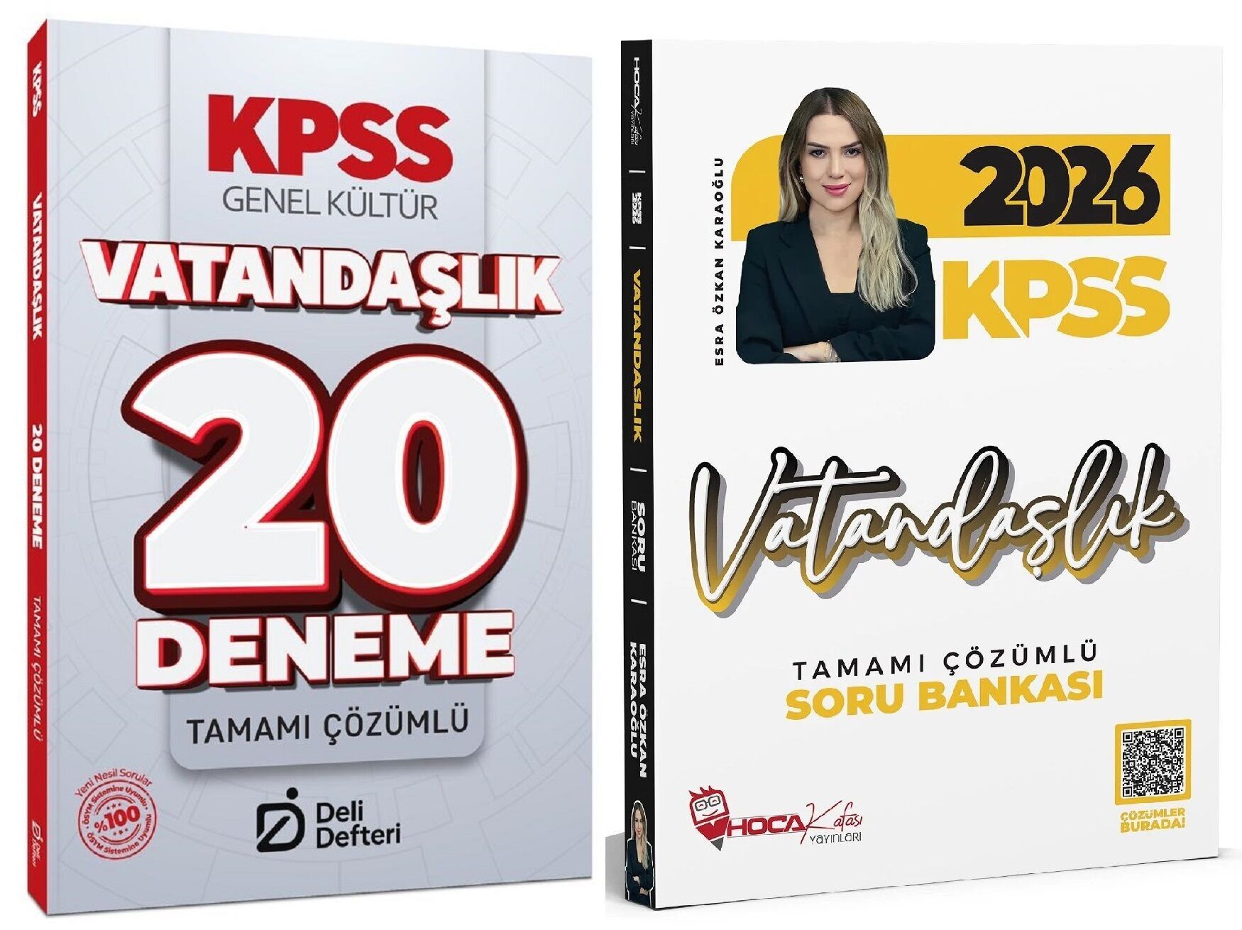 Hoca Kafası + Deli Defteri 2026 KPSS Vatandaşlık Soru Bankası + 20 Deneme 2 li Set - Esra Özkan Karaoğlu Hoca Kafası + Deli Defteri Yayınları