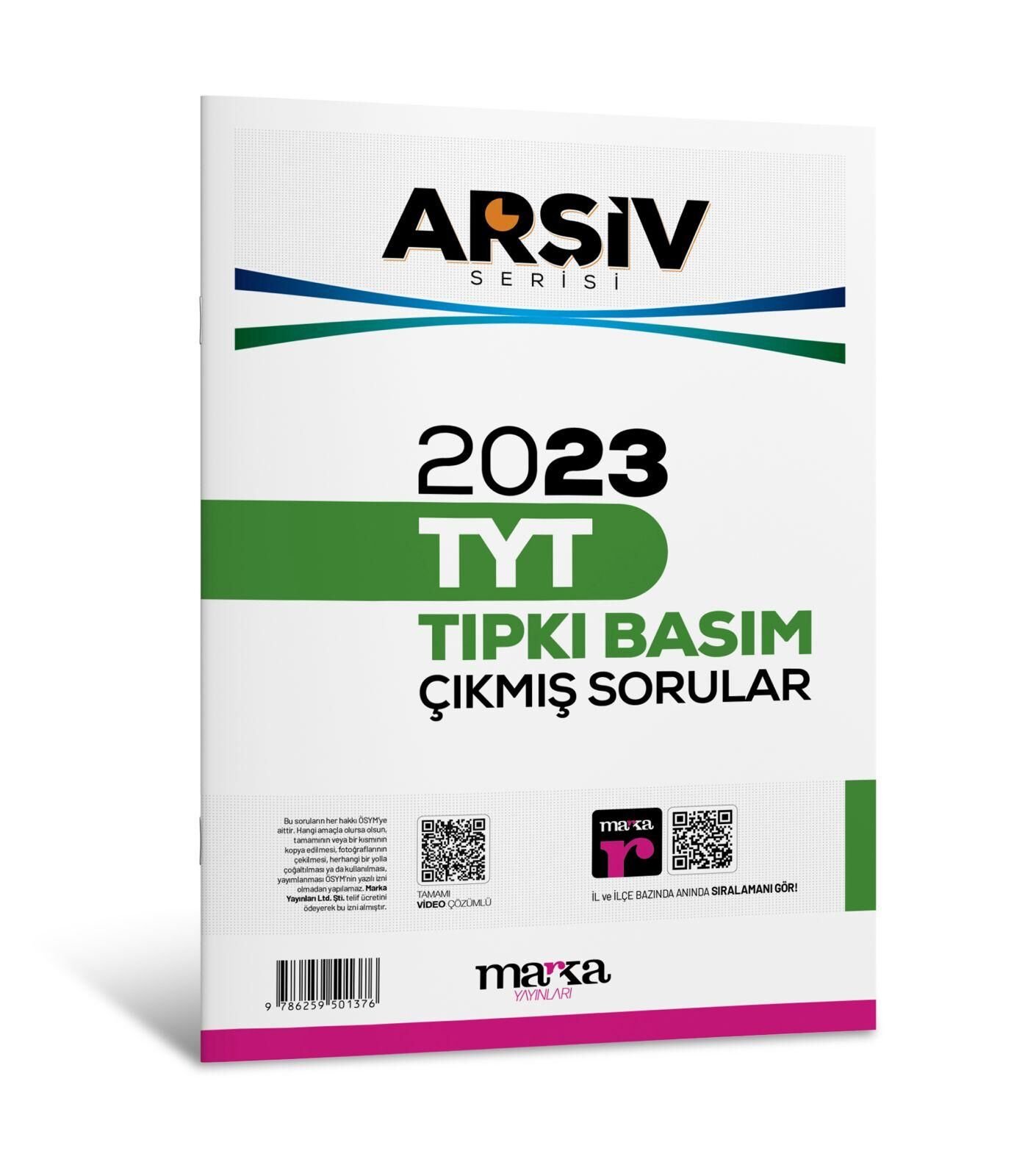 Marka YKS TYT 2023 Çıkmış Sorular Tıpkı Basım Arşiv Serisi Çözümlü Marka Yayınları
