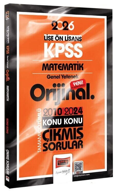Yargı 2026 KPSS Lise Ortaöğretim Ön Lisans Matematik Orijinal Çıkmış Sorular 2010-2024 Çözümlü Yargı Yayınları