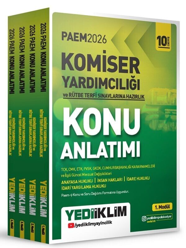 Yediiklim 2026 PAEM Komiser Yardımcılığı ve Rütbe Terfi Konu Anlatımlı Modüler Set 10. Baskı Yediiklim Yayınları