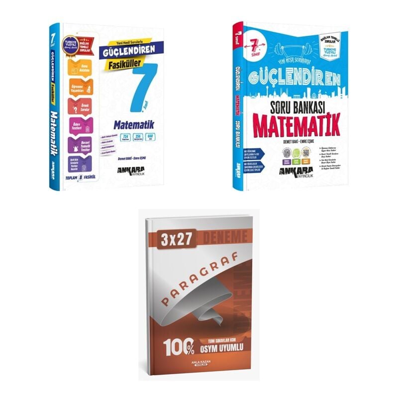 2027 Ankara 7. Sınıf Güçlendiren Matematik Fasikül Set Konu + Soru + anla kazan paragraf deneme Set