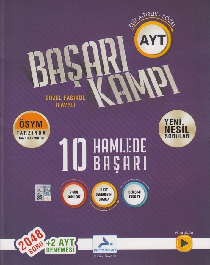 PRF Yayınları AYT Eşit Ağırlık Sözel Başarı Kampı 10 Hamlede Başarı