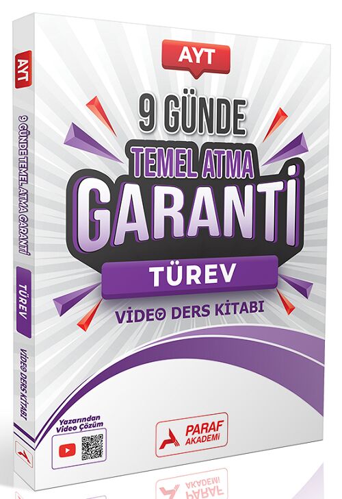 Paraf Yayınları AYT 9 Günde Temel Atma Garanti Türev Video Ders Kitabı