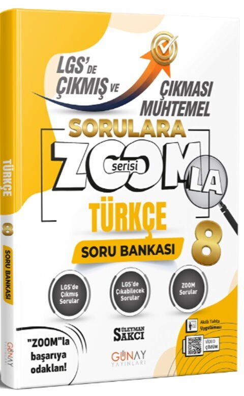 Günay Yayınları 8. Sınıf LGS Türkçe Zoom Serisi Çıkması Muhtemel Soru Bankası