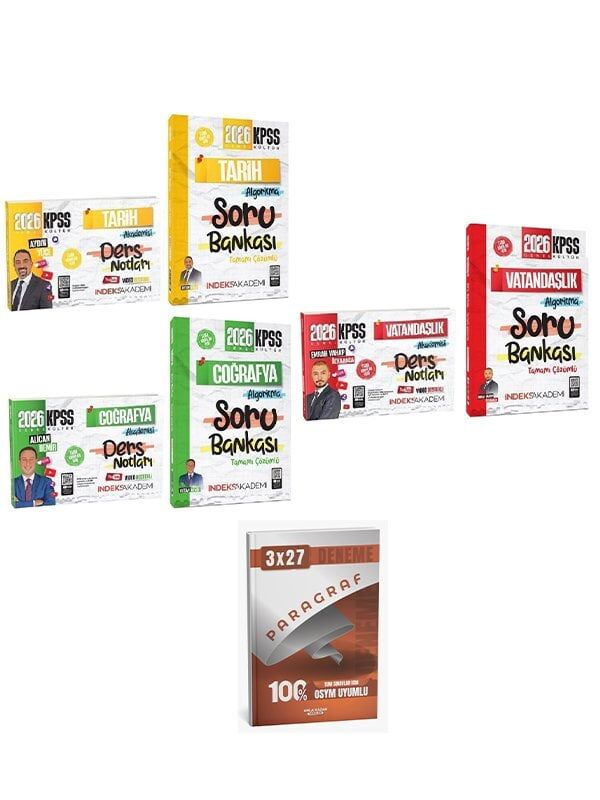 İndeks + Anla Kazan 2026 KPSS Tarih + Coğrafya + Vatandaşlık Video Ders Notları + Soru Bankası 6 lı Set İndeks Akademi Yayıncılık