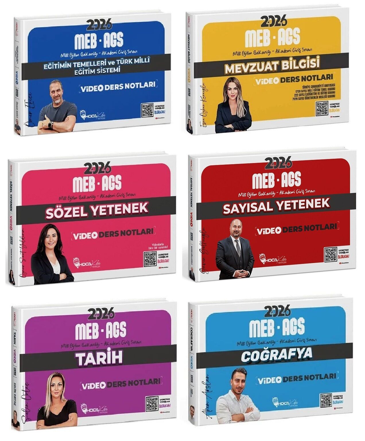 YENİ AGS - Hoca Kafası 2026 MEB-AGS Tüm Dersler Video Ders Notları 7 li Set Hoca Kafası Yayınları
