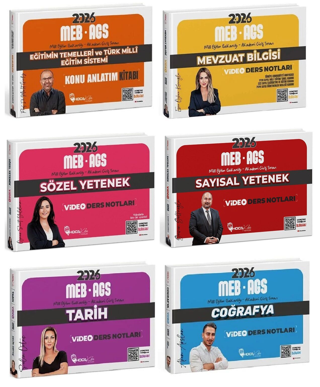 YENİ AGS - Hoca Kafası 2026 MEB-AGS Tüm Dersler Video Ders Notları 7 li Set Hoca Kafası Yayınları