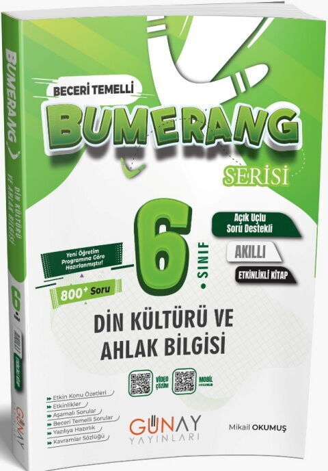 Günay Yayınları 6. Sınıf Din Kültürü ve Ahlak Bilgisi Bumerang 32 Haftalık Denemeler