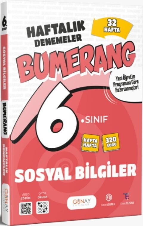 Günay Yayınları 6. Sınıf Sosyal Bilgiler Bumerang 32 Haftalık Denemeler