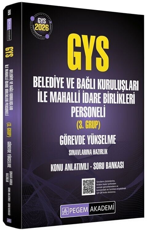 Pegem 2026 GYS Belediye ve Bağlı Kuruluşları ile Mahalli İdare Birlikleri 2. Grup Konu Anlatımlı Soru Bankası Görevde Yükselme Pegem Akademi Yayınları