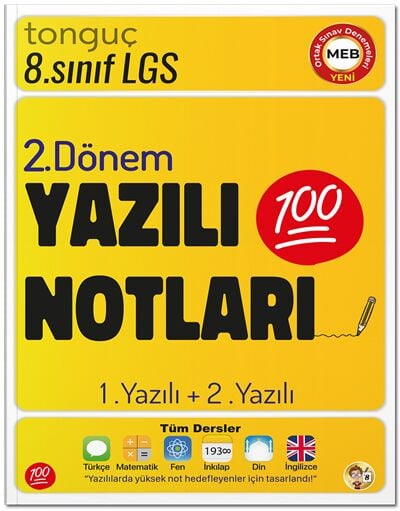 Tonguç 8. Sınıf Tüm Dersler 2. Dönem 1. Yazılı ve 2. Yazılı Notları Tonguç Akademi
