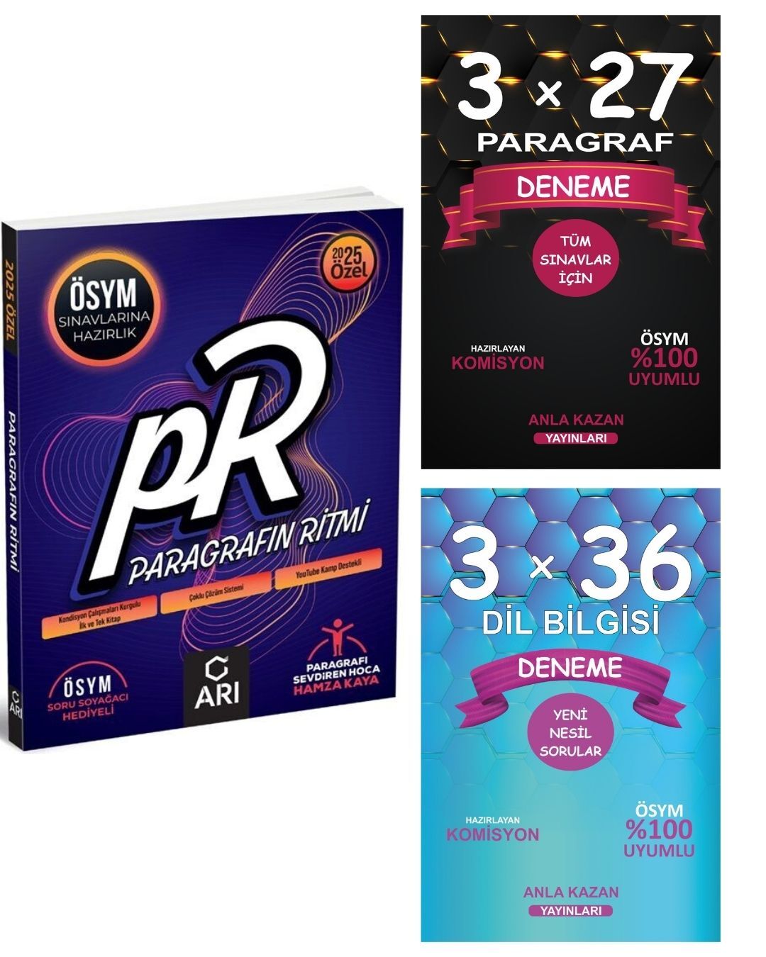 Anla Kazan Paragraf Dil Bilgisi Deneme ve Arı TYT Paragrafın Ritmi 3 lü Set