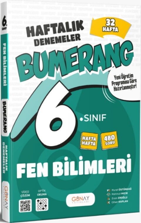 Günay Yayınları 6. Sınıf Fen Bilimleri Bumerang 32 Haftalık Denemeler
