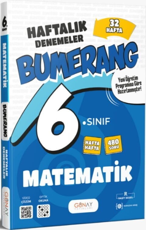 Günay Yayınları 6. Sınıf Matematik Bumerang 32 Haftalık Denemeleri