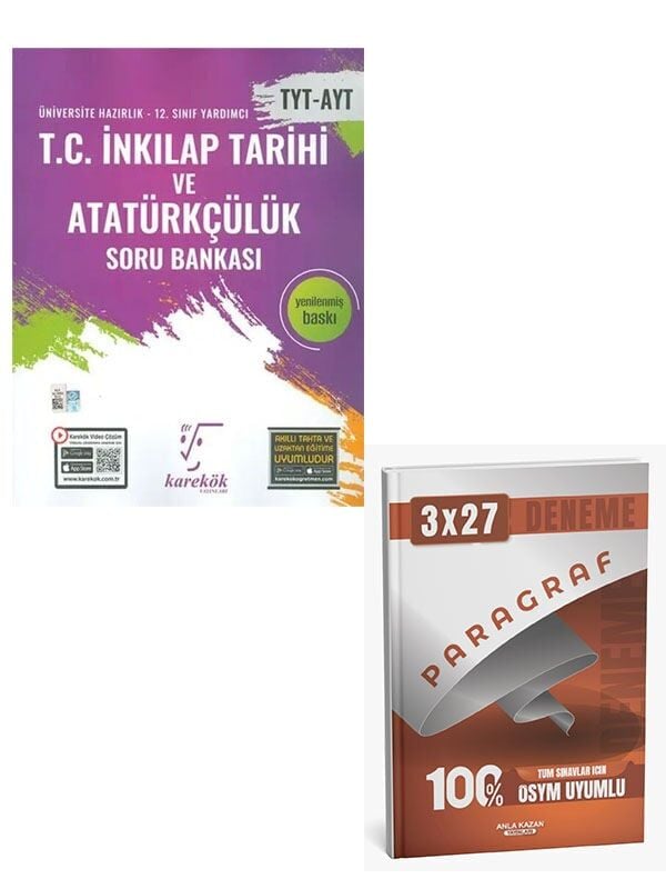 Karekök 2027 TYT AYT T.C İnkılap Tarihi ve Atatürkçülük Soru Bankası+Anla Kazan Paragraf Deneme