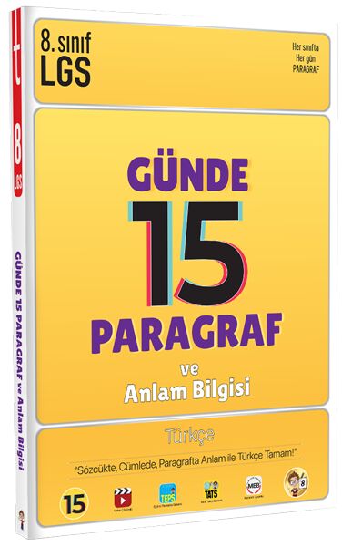 Tonguç 8. Sınıf LGS Günde 15 Paragraf ve Anlam Bilgisi Soru Bankası Tonguç Akademi