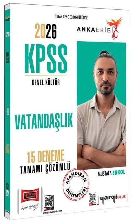 Yargı 2026 KPSS Vatandaşlık 15 Deneme Çözümlü Anka Ekibi - Mustafa Erkol Yargı Yayınları