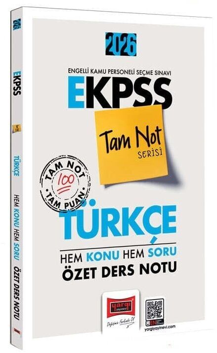 Yargı 2026 EKPSS Türkçe Hem Konu Hem Soru Özet Ders Notu Tam Not Serisi Yargı Yayınları