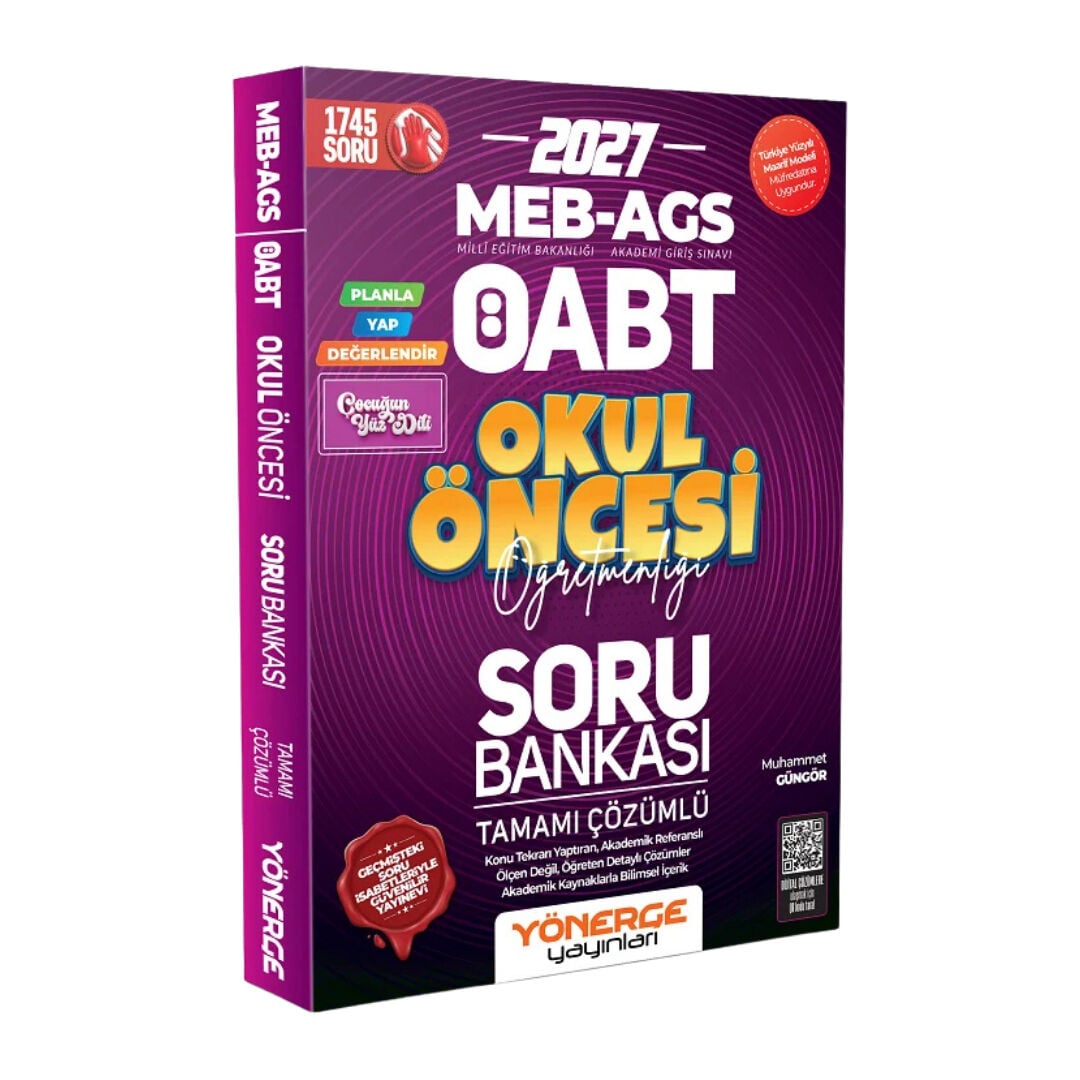 Yönerge Yayınları 2027 ÖABT Okul Öncesi Öğretmenliği Planla-Yap-Değerlendir Soru Bankası Çözümlü - Muhammet Güngör