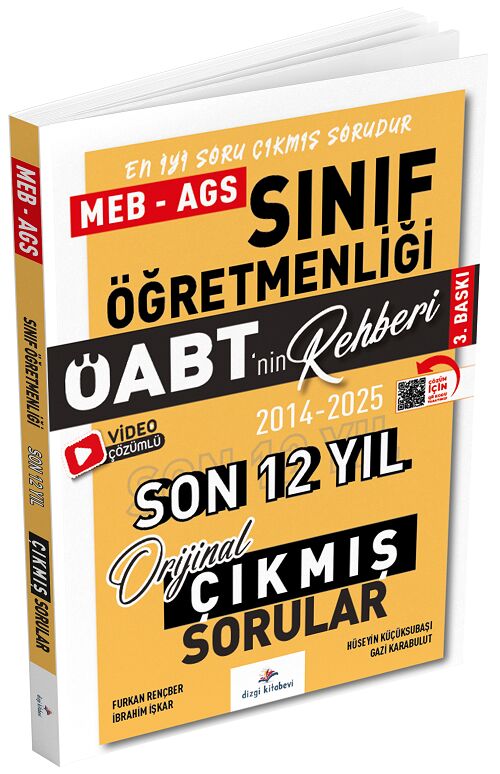 Dizgi Kitap 2026 ÖABT MEB-AGS nin Rehberi Sınıf Öğretmenliği Çıkmış Sorular Son 12 Yıl Çözümlü - Hüseyin Küçüksubaşı Dizgi Kitap Yayınları