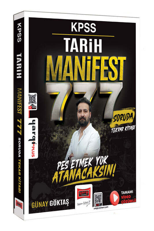 Yargı 2026 KPSS Tarih MANİFEST 777 Soruda Tekrar Kitabı Çözümlü - Günay Göktaş Yargı Yayınları