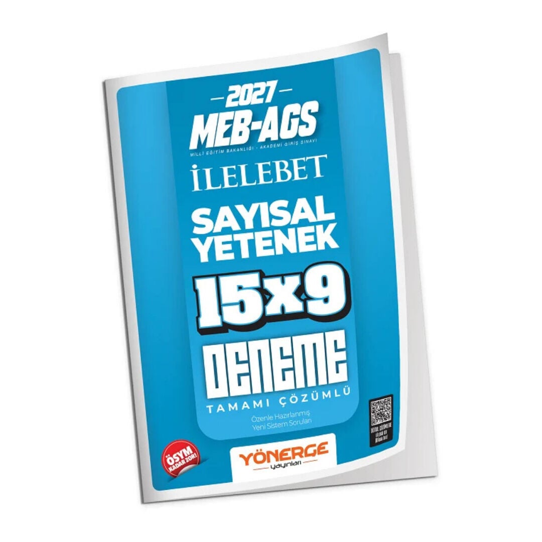 Yönerge Yayınları 2027 MEB-AGS Sayısal Yetenek İLELEBET 15x9 Deneme Çözümlü