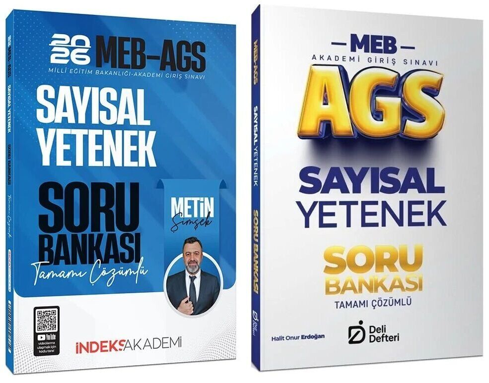 İndeks + Deli Defteri 2026 MEB-AGS Sayısal Yetenek Soru Bankası 2 li Set - Metin Şimşek İndeks Akademi + Deli Defteri Yayıncılık