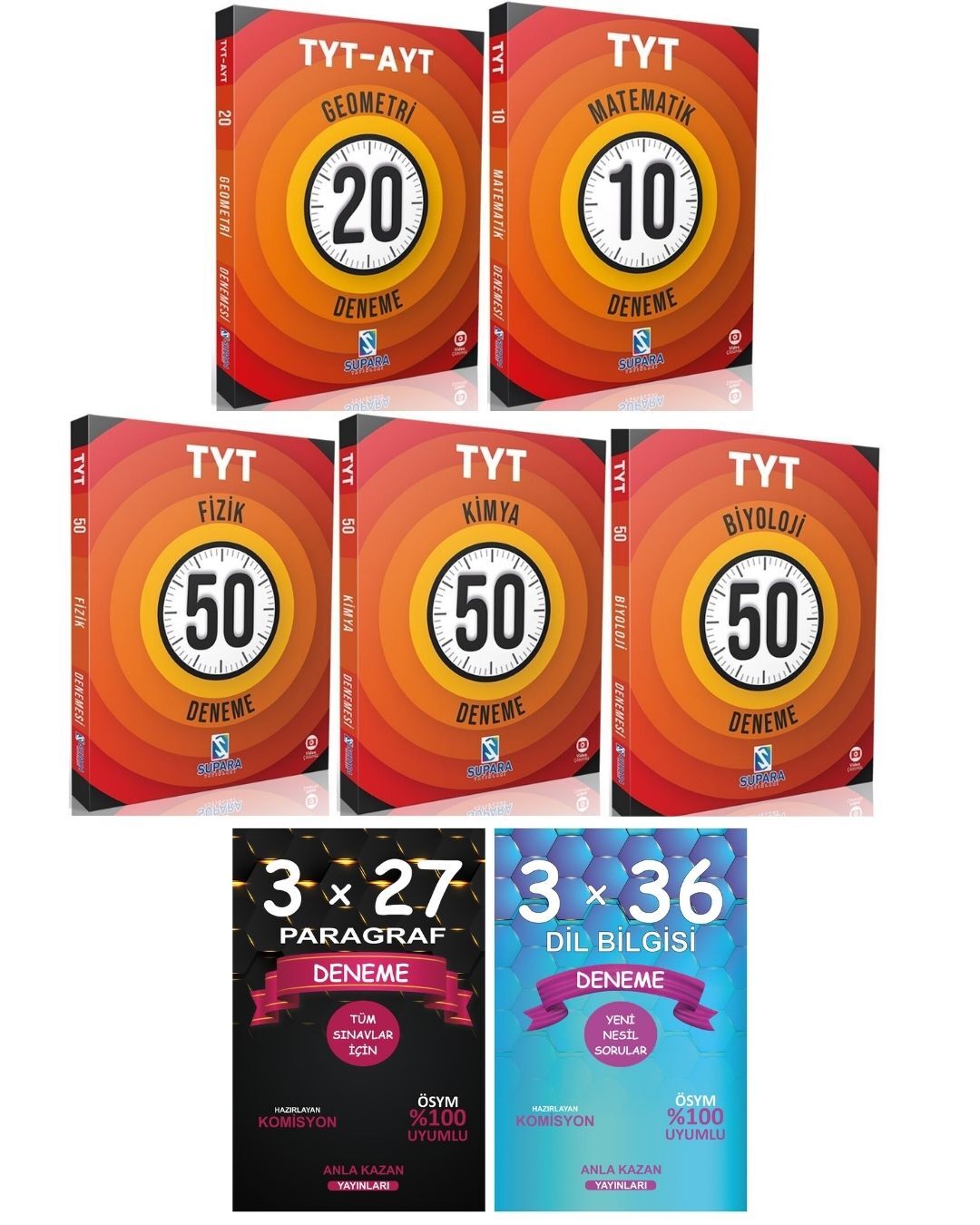 Supara TYT Sayısal Deneme ve Anla Kazan Paragraf Dil Bilgisi Deneme 7li Set
