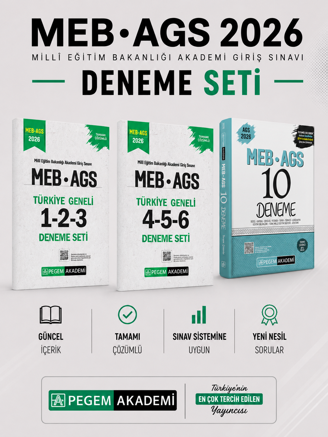 Pegem 2026 MEB AGS 10 Deneme & MEB AGS Türkiye Geneli Deneme Seti