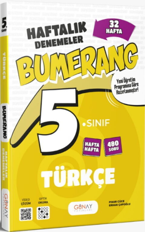 Günay Yayınları 5. Sınıf Türkçe Bumerang 32 Haftalık Denemeleri