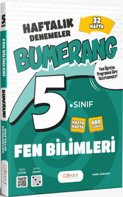 Günay Yayınları 5. Sınıf Fen Bilimleri Bumerang 32 Haftalık Denemeleri