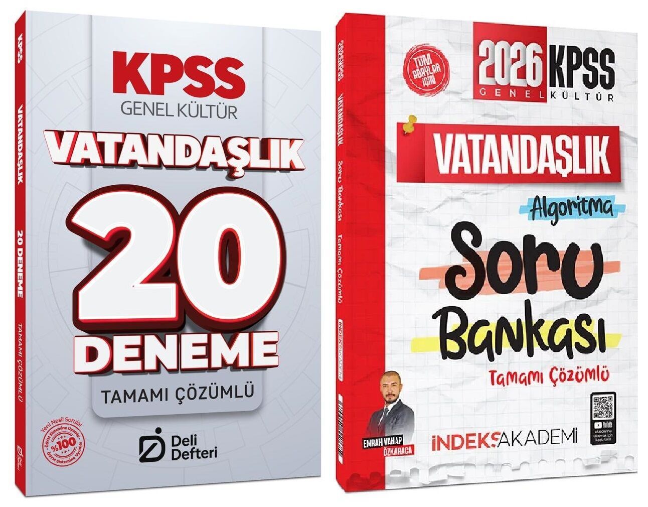 İndeks + Deli Defteri 2026 KPSS Vatandaşlık Soru Bankası + 20 Deneme 2 li Set - Emrah Vahap Özkaraca İndeks Akademi + Deli defteri Yayıncılık