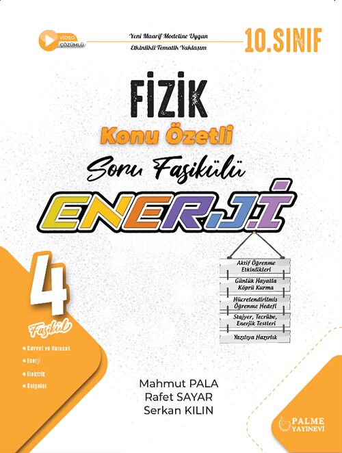 Palme 10. Sınıf Fizik Enerji Konu Özetli Soru Fasikülleri Palme Yayınları