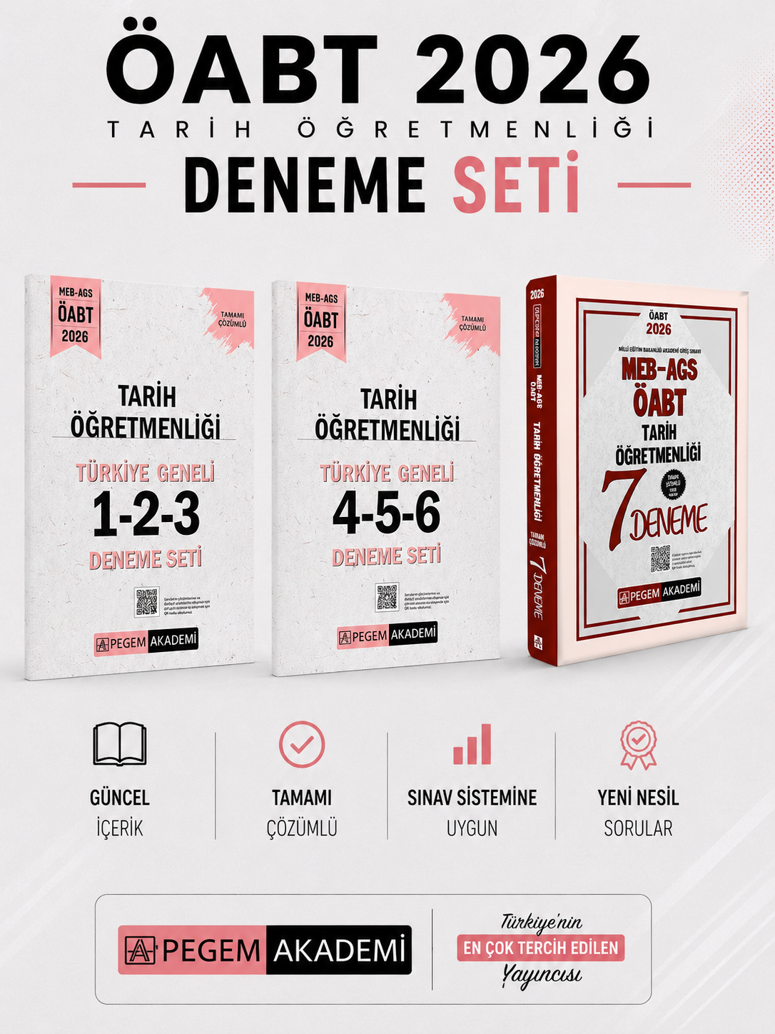 Pegem 2026 MEB AGS ÖABT Tarih Deneme & ÖABT Tarih Türkiye Geneli Deneme Seti