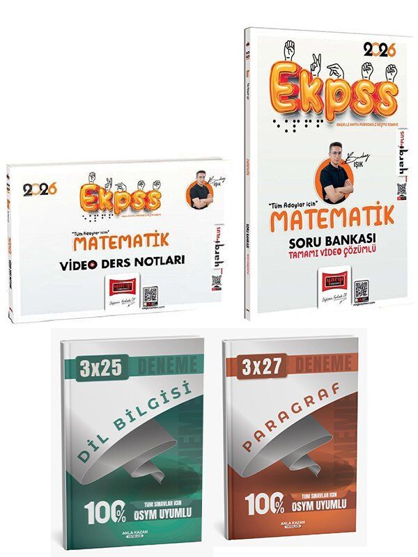 Yargı 2026 EKPSS Matematik Video Ders Notları + Soru Bankası 2 li Set - Burkay Işık Yargı Yayınları