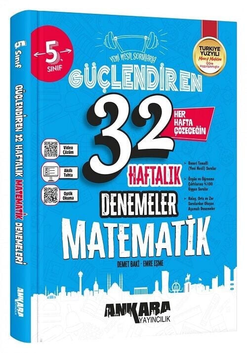 2027 Ankara Yayıncılık 5. Sınıf Matematik Güçlendiren Maarif Modeli 32 Haftalık Kazanım Denemeler